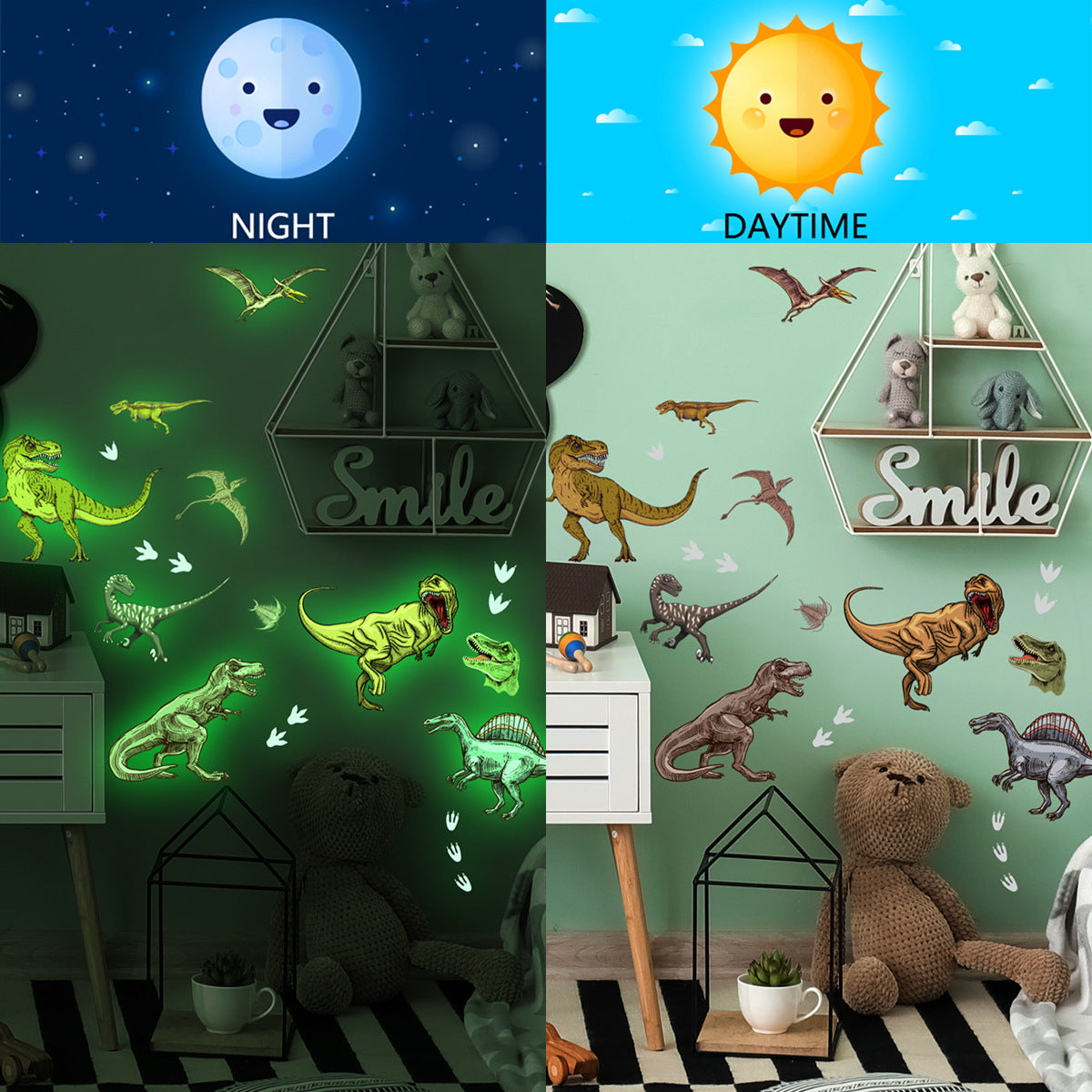 Glow Dino Stickers
