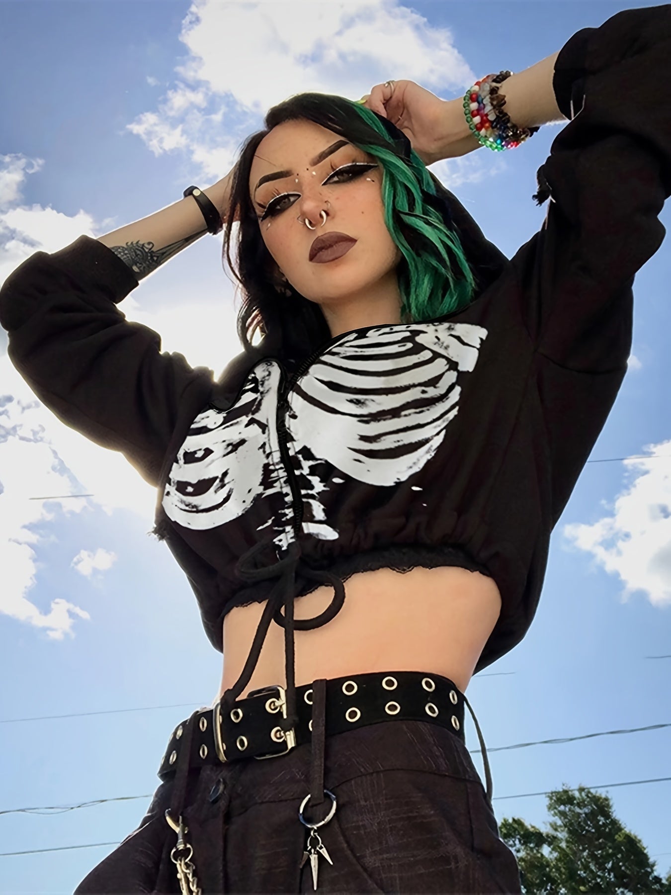 Women's Gothic Skull Hoodie
