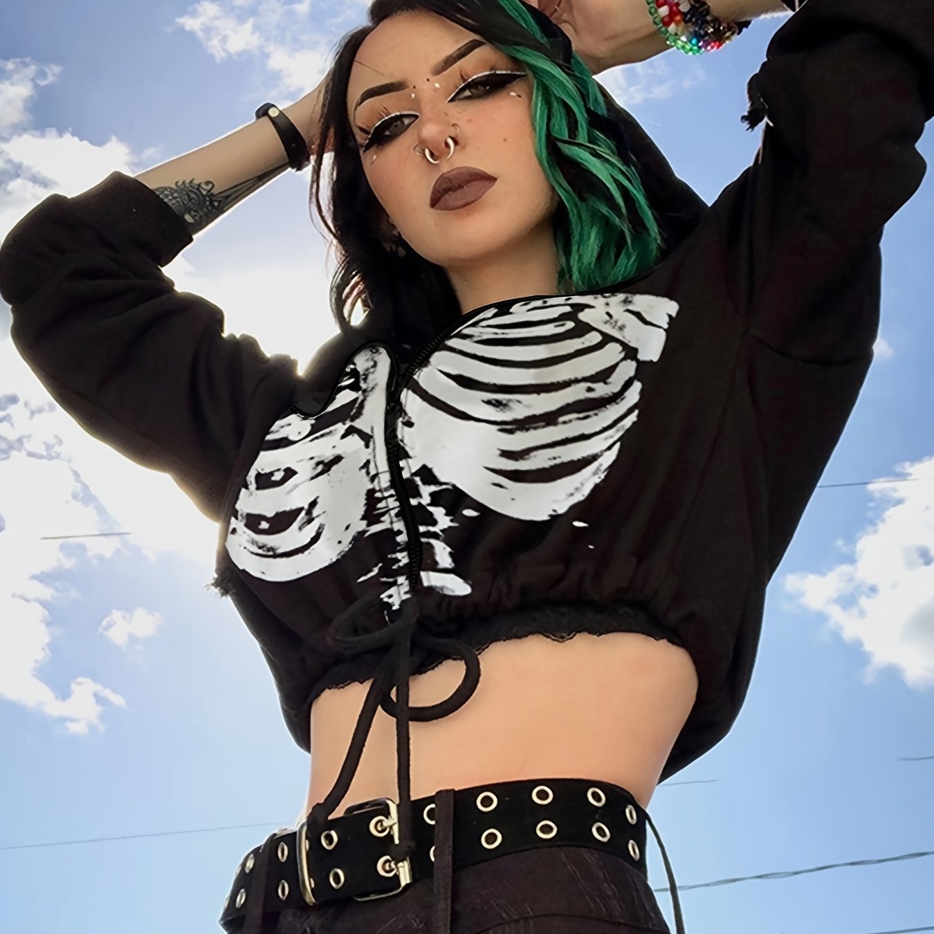 Women's Gothic Skull Hoodie