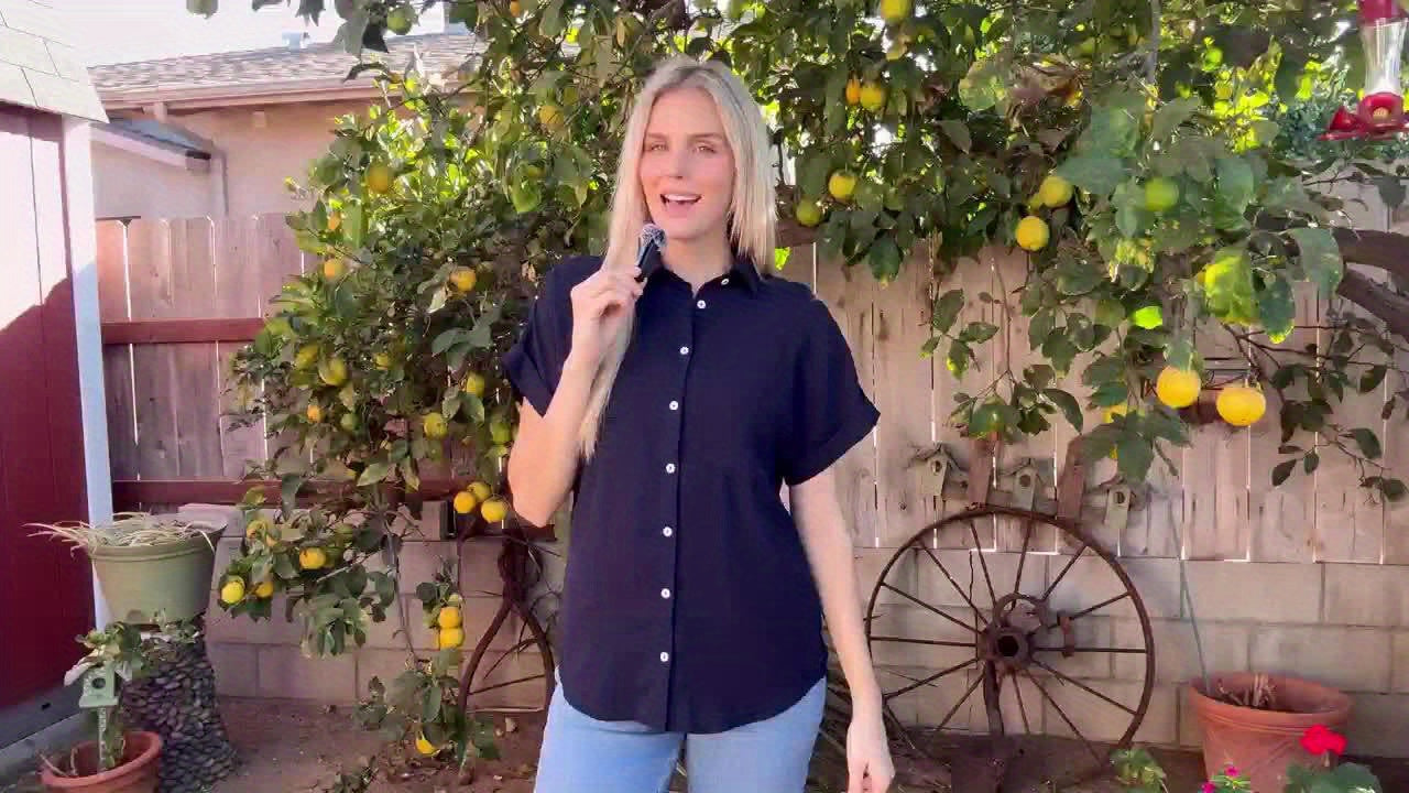 Women's V-Neck Button Shirt